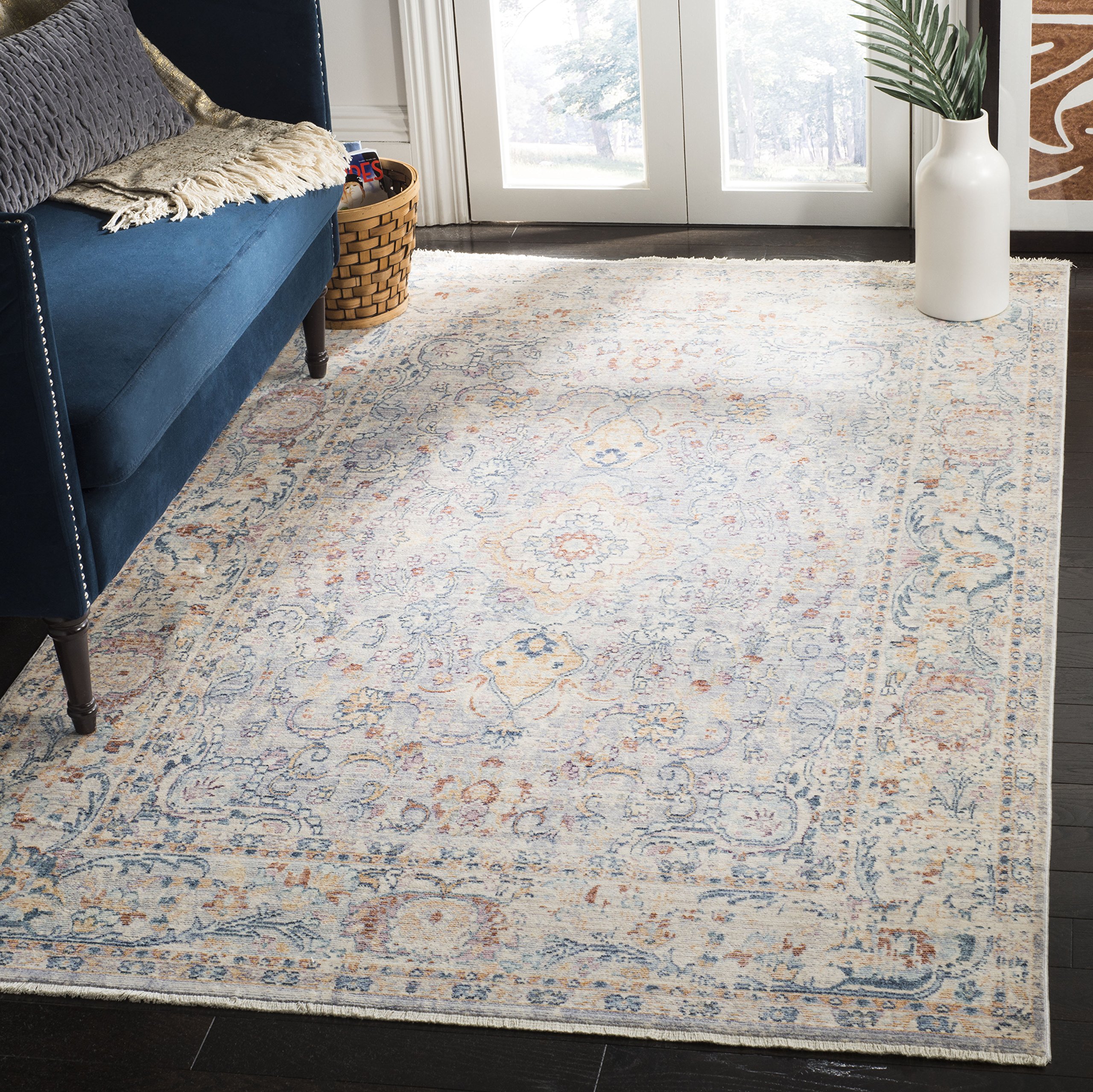 SAFAVIEH Teppich Oregon Collection – Kurzflor, Grau/Elfenbein, 122x183 Cm, Polypropylen