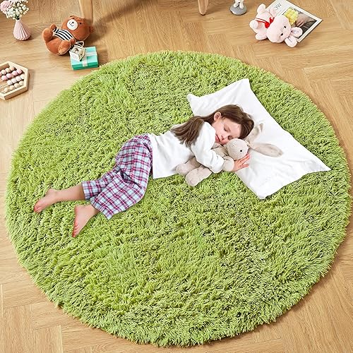 Miniatura 193 de Andency - Tapete de pelo largo sintético de interior, 4 x 6 pies, color gris oscuro estilo teñido anudado, afelpado, suave y mullido