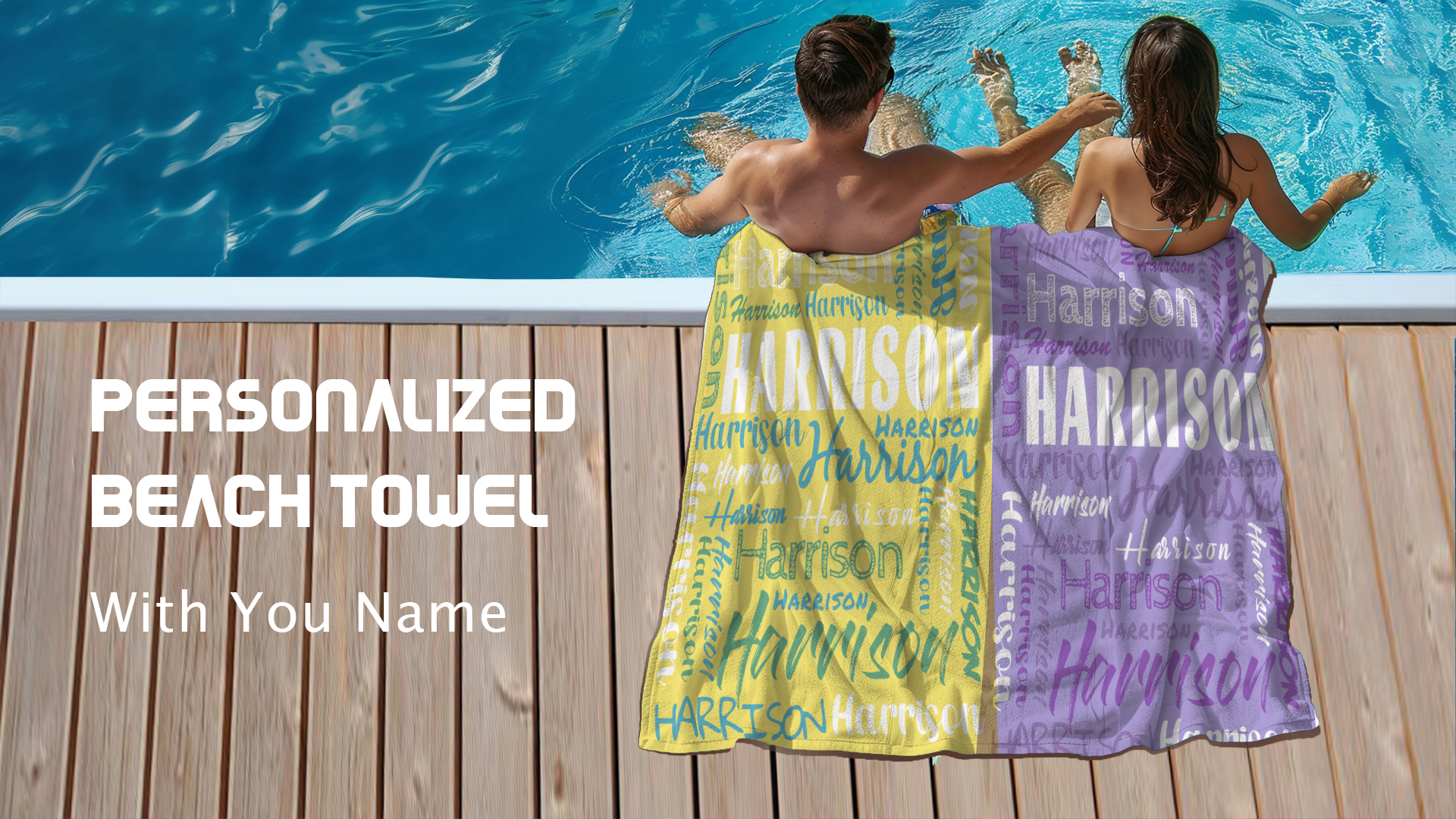 Dr.TOUGH Personalized Beach Towel With Name - 30x60 Inch Microfiber Custom Towel For Kids & Adults - View #7