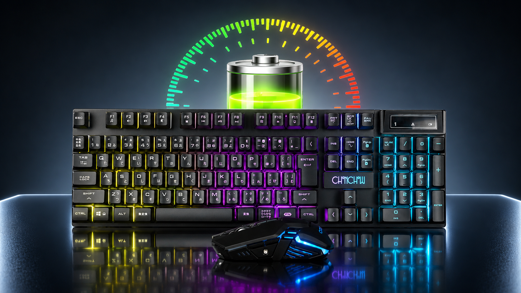 Amazon | CHONCHOW ワイヤレスゲーミングキーボードマウスセット 108
