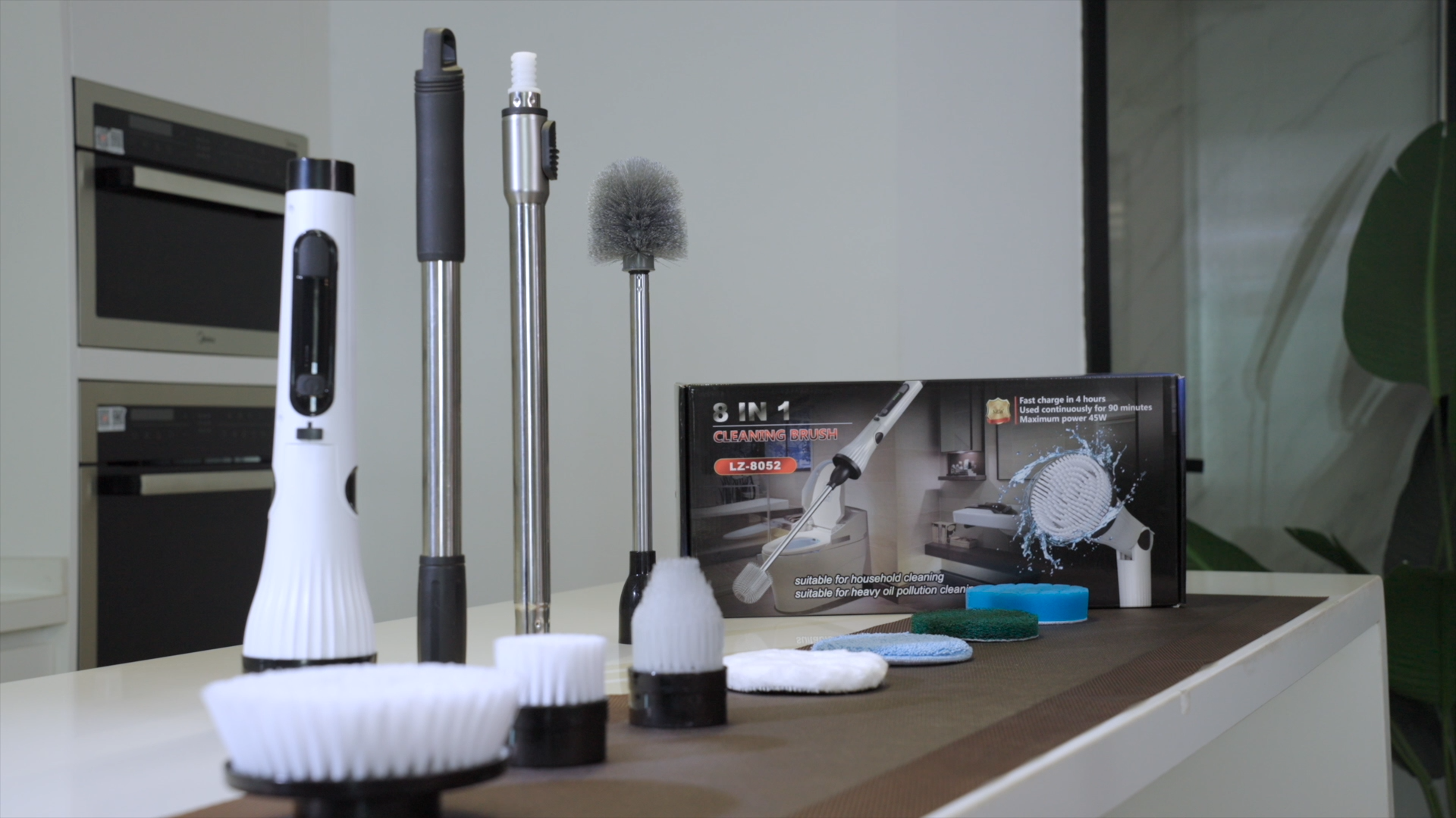 Leebein Brosse De Toilette Électrique 10-en-1 - Nettoyage Cuvette Avec 8 Têtes Remplaçables, 6 Recharges Et 2 Brosses Interstice