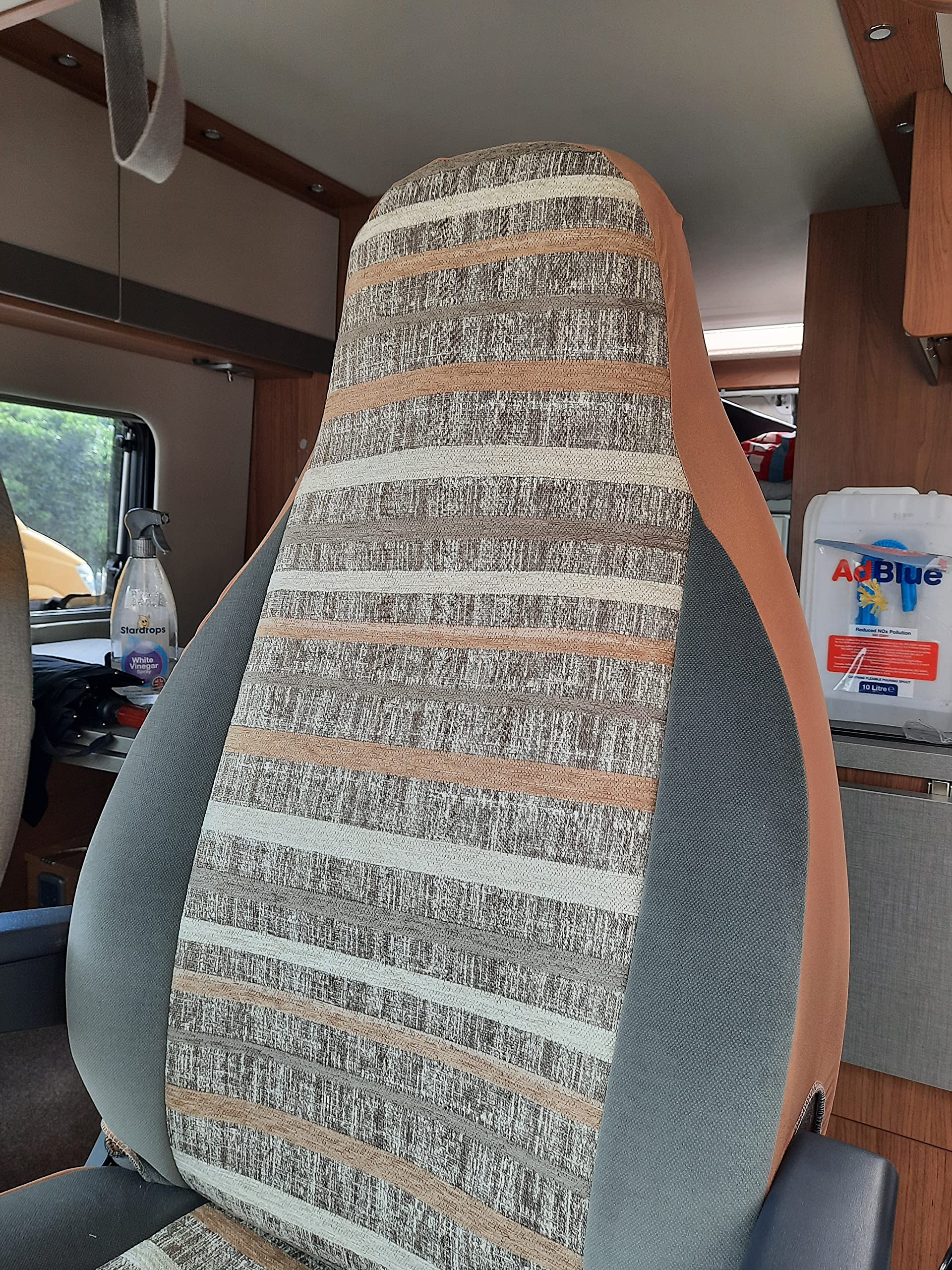 Fiat Ducato Camper Seat Covers, Year - 2019, Martina MH-1026 in Mink-Stripes Fiat Ducato Camper Seat Covers, Year - 2019, Martina MH-1026 in Mink-Stripes