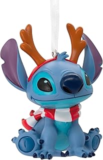 Hallmark Stitch in Reindeer Antlers Ornament, Lilo & Stitch Tree Decoration, Disney Hanging Ornament, Christmas Hanging Ornament, Gifts for Christmas