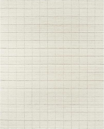 Miniatura 2 de Hauteloom Nissa - Alfombra de lana para sala de estar, dormitorio, cuadrados, geométricos, cuadrados, color gris, 5 x 7 pies 6 pulgadas