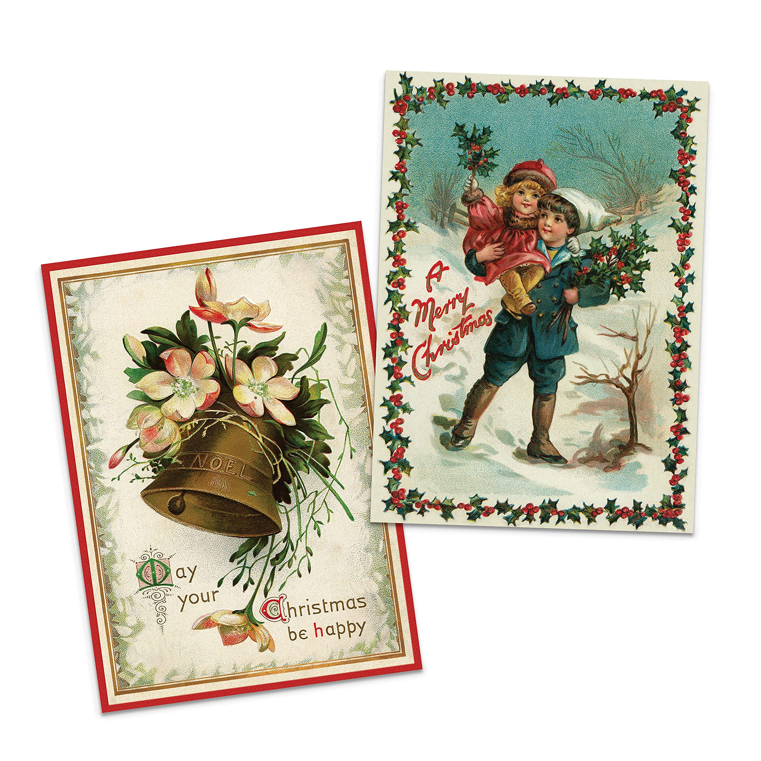 Christmas Greeting Card with Envelope Vintage Retro Victorian Edwardian Unique (Pack Set of 10 Cards), Multicoloured, Standard - Image 4