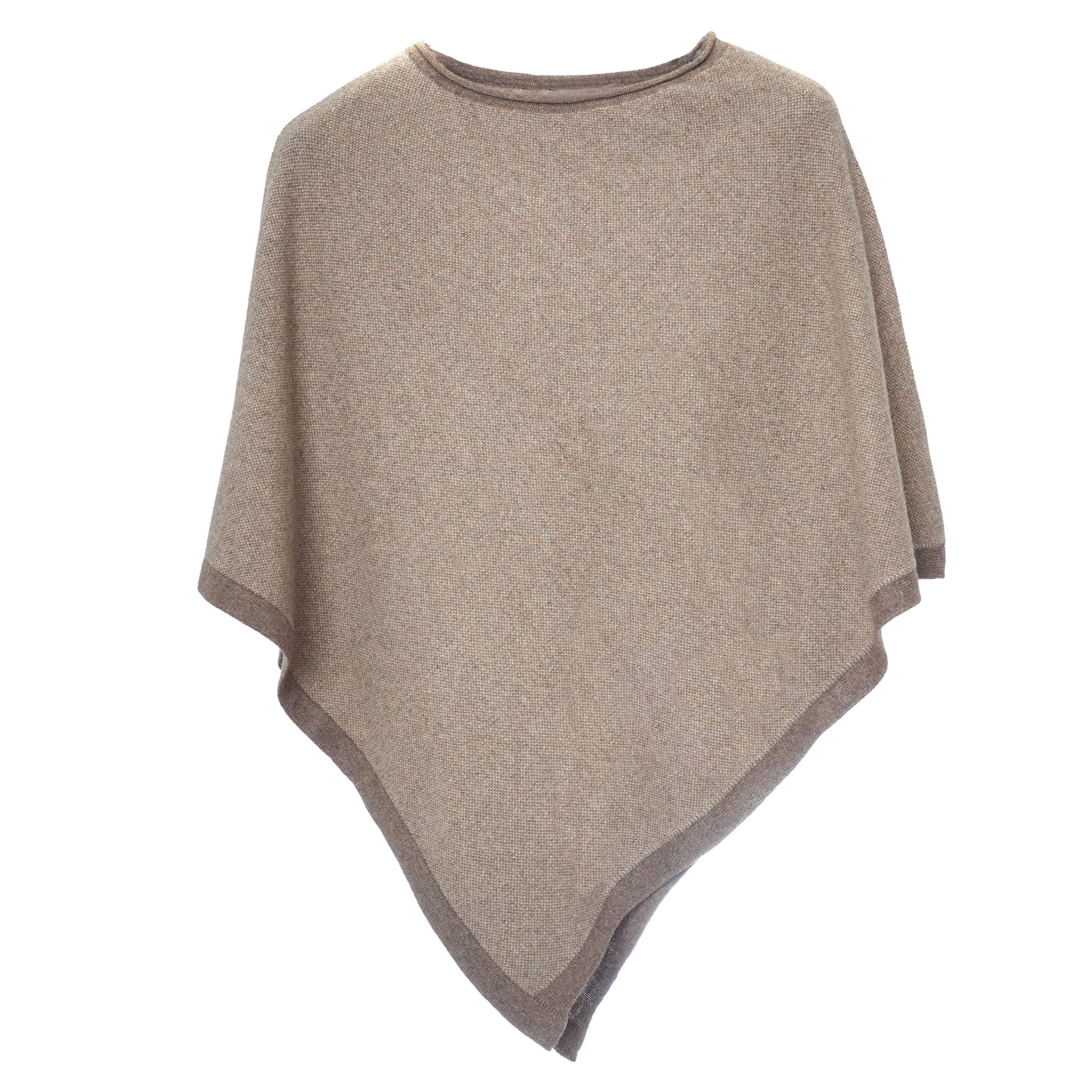 Poncho Mantella Donna fatto a maglia in Cashmere blend di Alta qualità. Disegno sale e pepe. Made in Italy