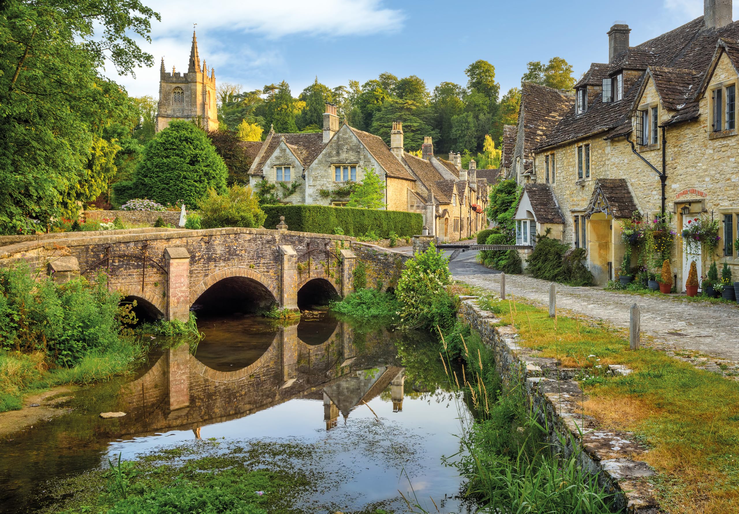Castle Combe in the Cotswolds 1000 Piece Jigsaw Puzzle; British Landmarks; Eco-Friendly, Gift for Adults & Families