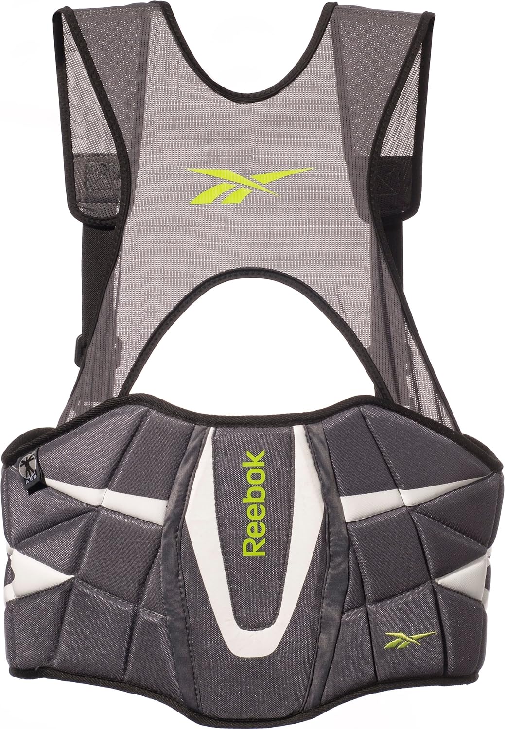 Reebok 3K Rib Pad (Grey/White/Lime, XXSmall) Lacrosse