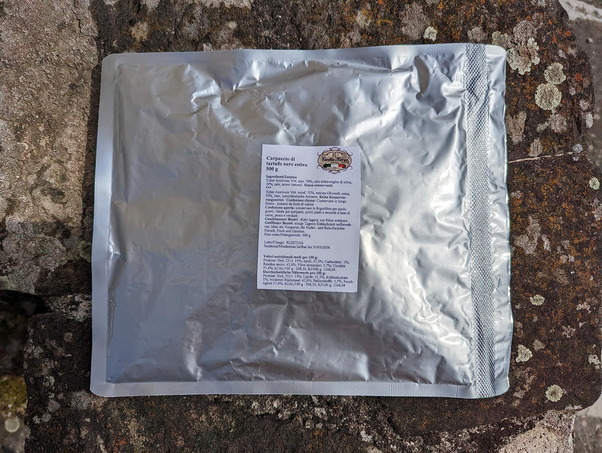 Fette di tartufo nero estivo/ Carpaccio di tartufo 500 g, made in italy, 100% naturale, senza aromi artificiali aggiunti
