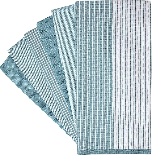 Miniatura 9 de Trapos o paños de cocina grandes prémium, de mano, tela de toalla y plana de algodón, juego altamente absorbente, con lazo para colgar, gris