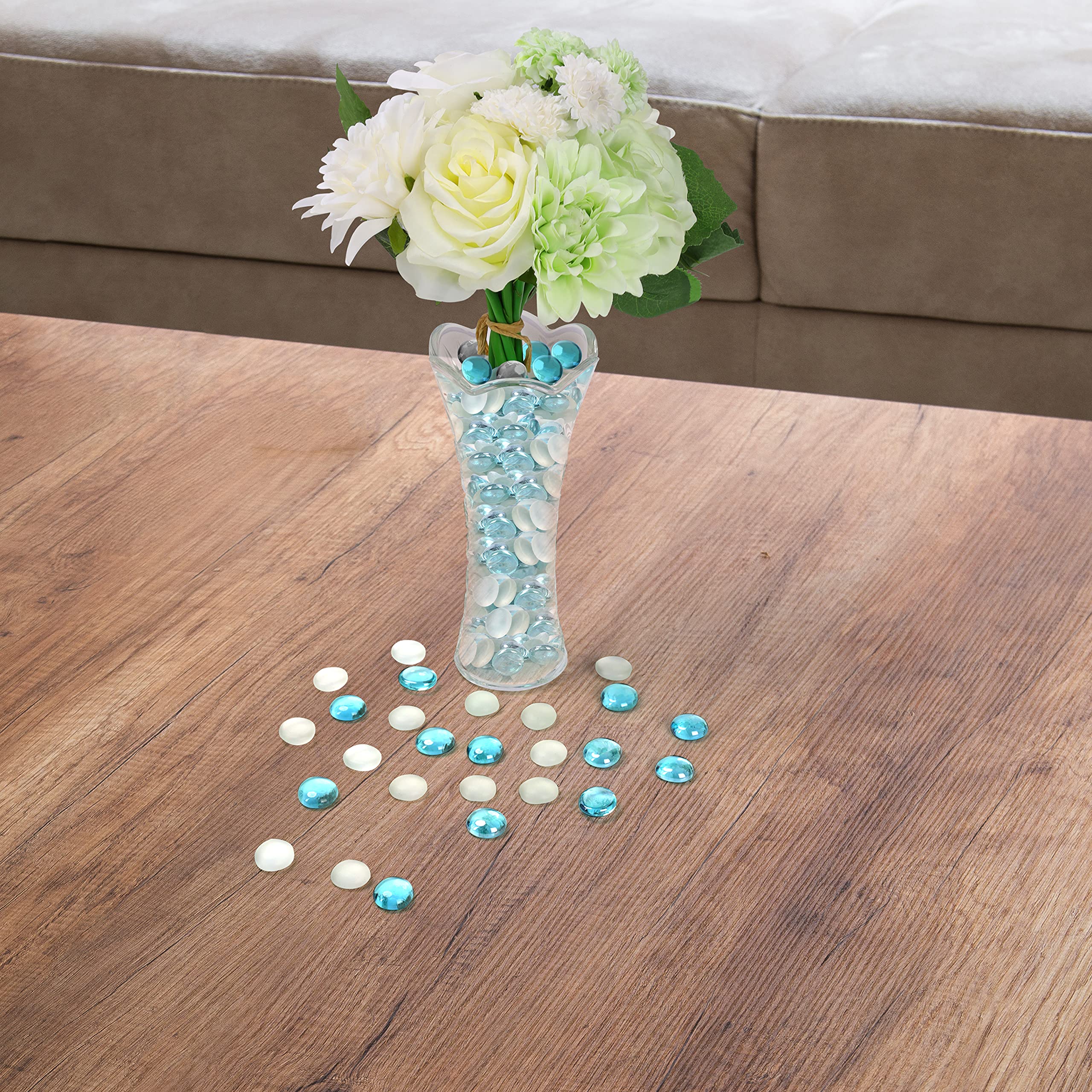 Pietre Decorative In Vetro Blu - 2,25 Kg Per Vasi, Acquari, Centrotavola - Foto 3