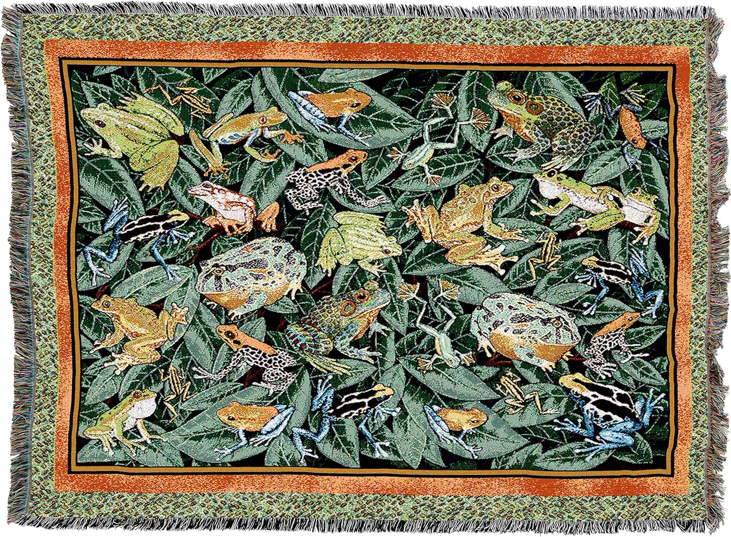 Pure Country Weavers Leap Frog Blanket by Elena Vladykina - Garden Floral Gift Tapestry Throw Woven from Cotton - Made in The USA (72x54) - Image 4