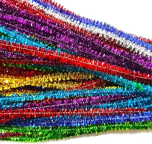 Miniatura 2 de Carykon 200 limpiadores de tuberías con tallos de oropel con purpurina de 12 pulgadas (mezcla)