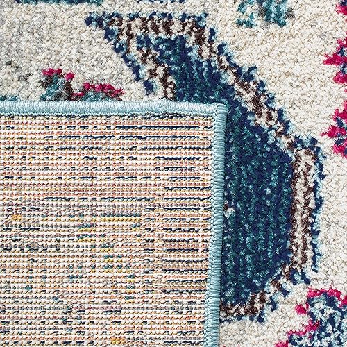 Miniatura 6 de SAFAVIEH Madison Collection - Alfombra de pasillo de 2 pies 2 pulgadas x 6 pies, color azul marino y gris, diseño bohemio chic de medallón