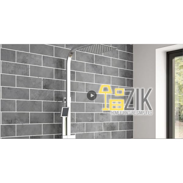 ZIK Columna de ducha con grifo termostático, multifunción, regulable en acero inoxidable – cromado