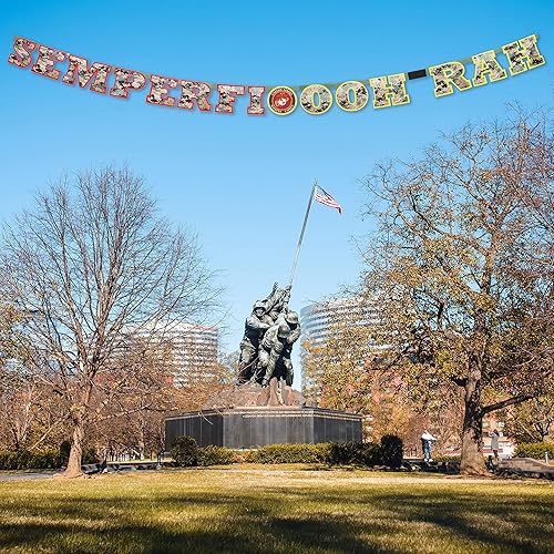 Miniatura 3 de Bandera Semper Fi de los Marines de EE. UU.. Incluye un cartel de 7 ¾ pies de largo que muestra con orgullo el lema y los colores oficiales de los