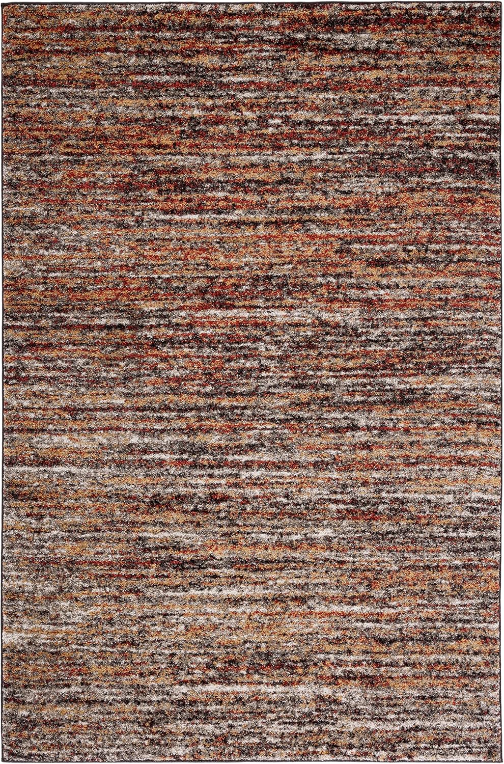 Ivory and Grey Abstract Synthetic Area Rug