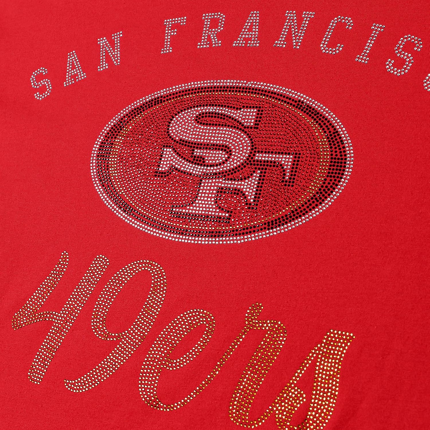 FOCO NFL Womens NFL Team Rhinestone Logo Shirt Oversized T-Shirt - Image 3