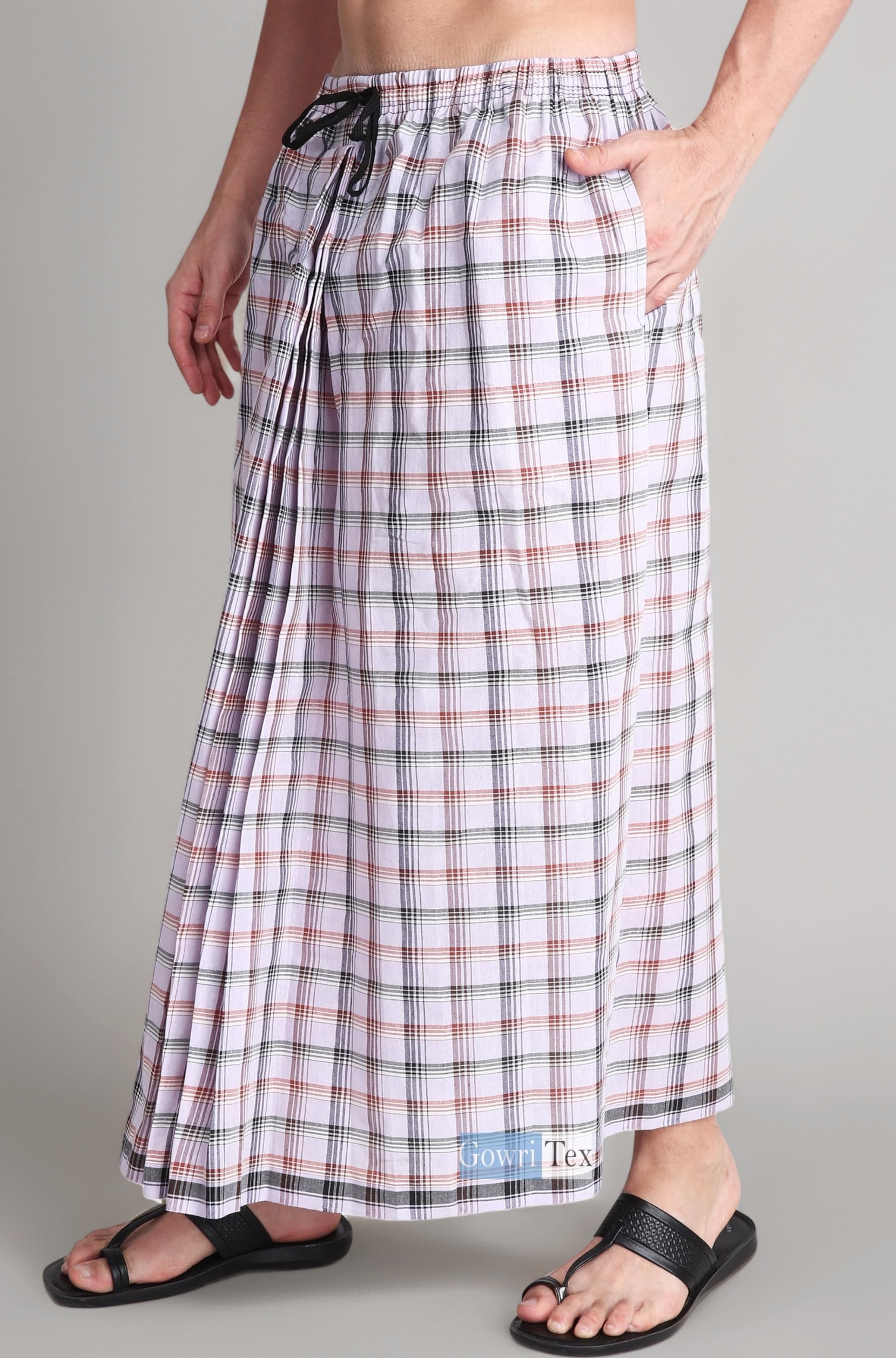 Elastic Premium Cotton Lungis Pack Of 1