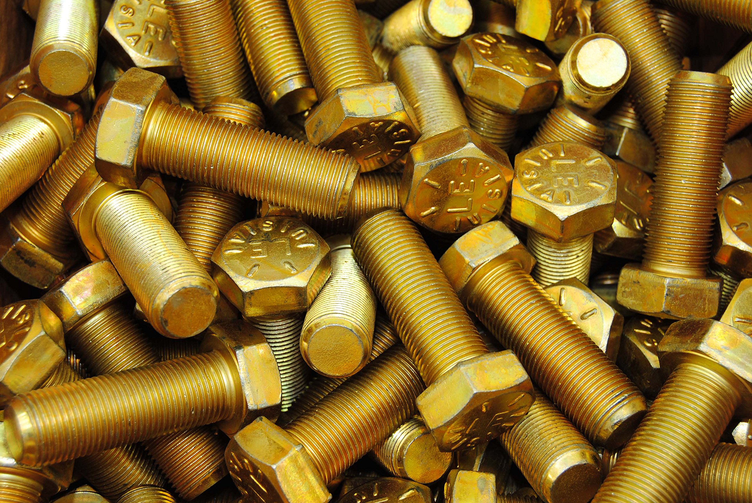 (15) Hex Head Bolts 3/4-16 x 2-1/4 Grade 8 Fine Thread Yellow Zinc USA Made