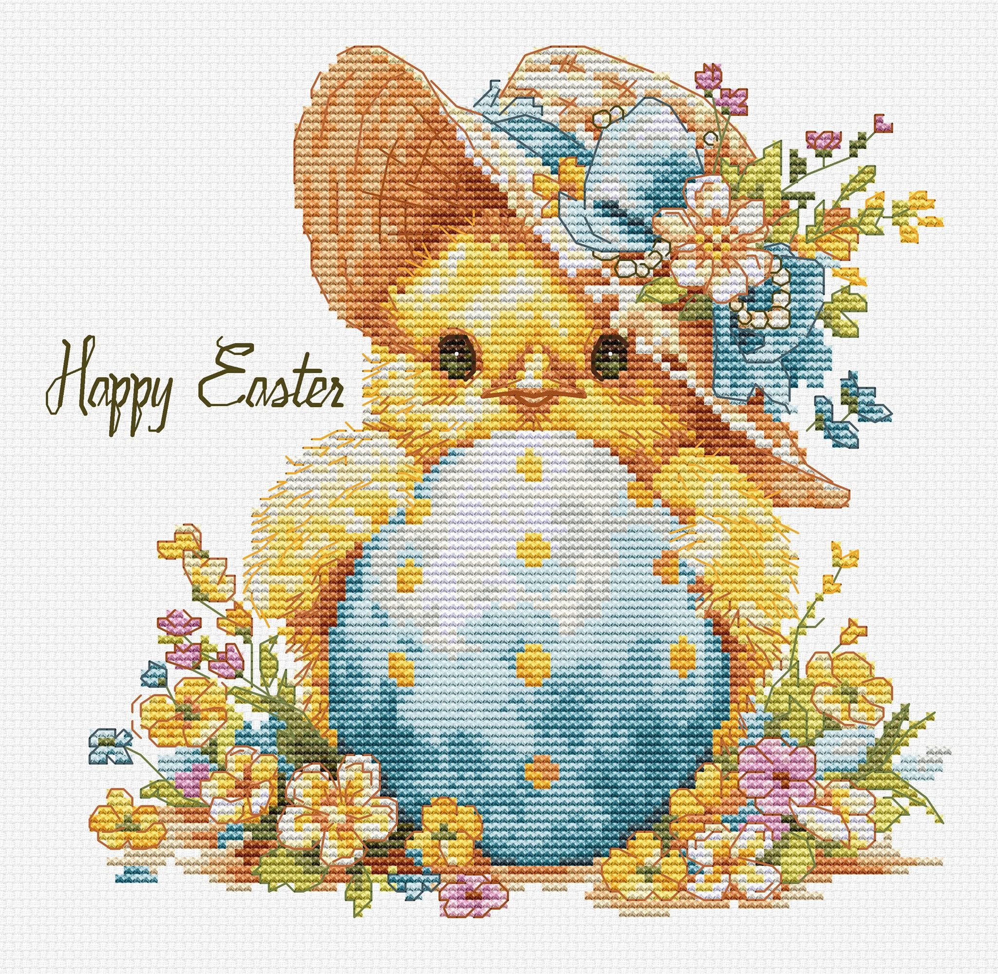 Luca-S The Happy Chicken Cross Stitch Kit B1412, Counted Cross Stitch Kit For Adults, Needlecraft And Embroidery Kit