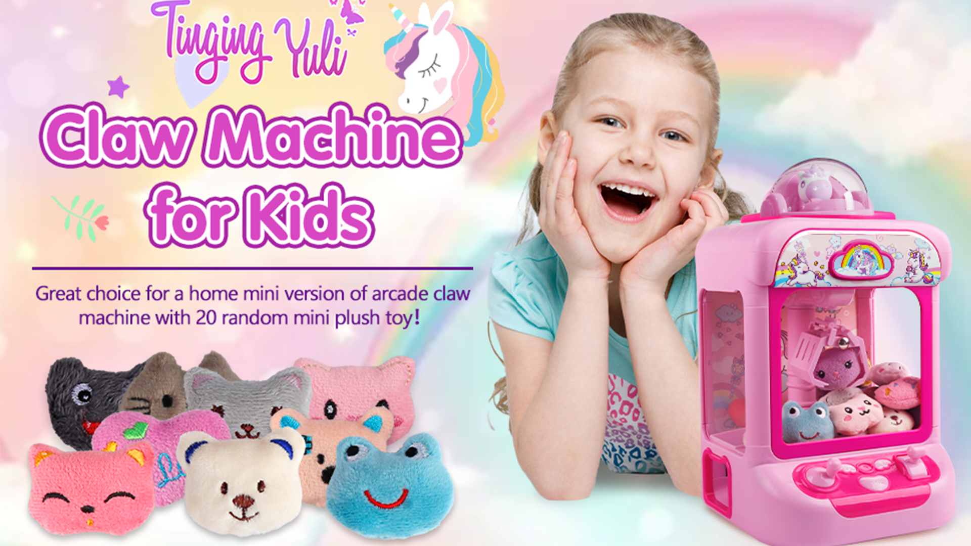 Amazon.com: TingingYuli Claw Machine for Kids,Unicorn Mini Vending