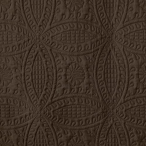 Vista 198 de Chezmoi Collection Austin - Juego de colcha tamaño Queen de 3 piezas Pinsonic acolchada de gran tamaño, tamaño Queen, terracota