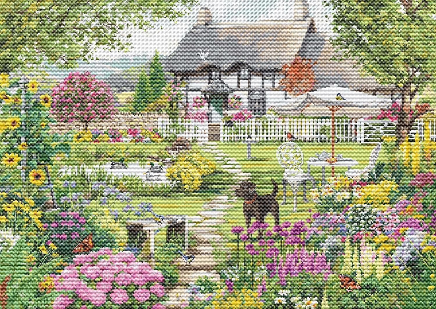 Luca-S Cross Stitch Kit Gold - Cottage Garden, B2412