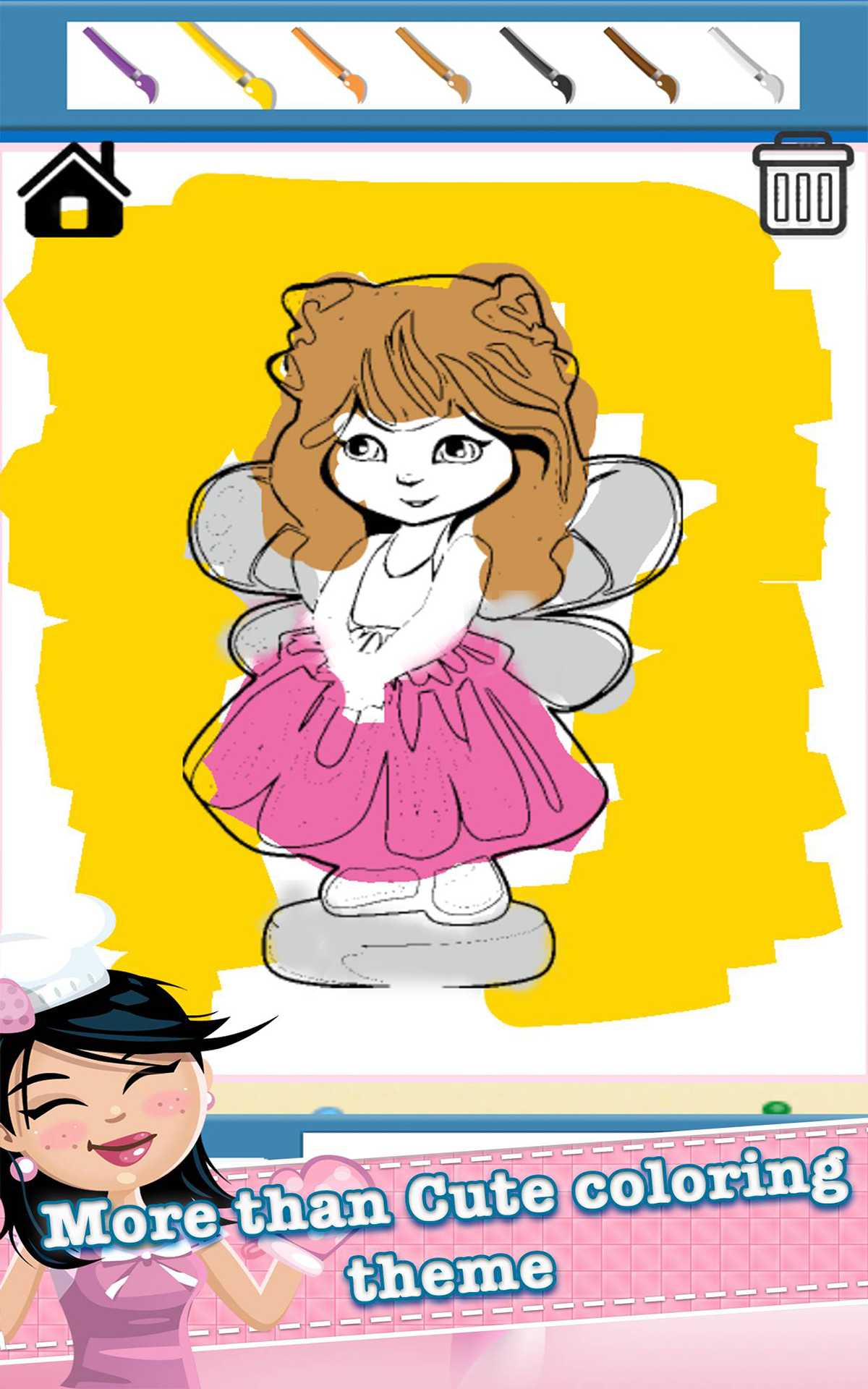 Princess Paint Draw Coloring Cute Caricature Art Ideas for Kids
