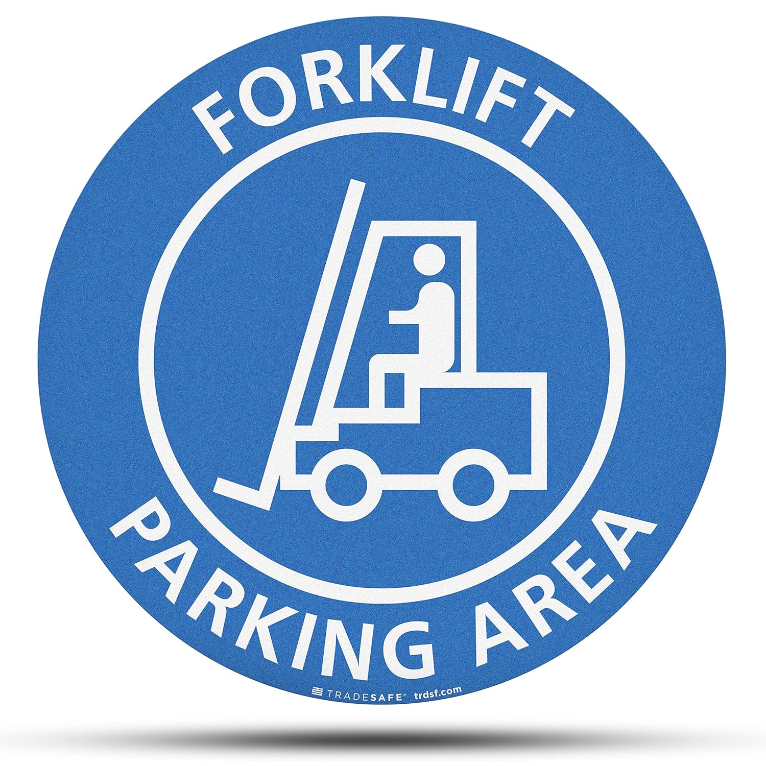 TRADESAFE Forklift Parking Area Anti-Slip Floor Sticker - Forklift Decal Floor Sign, Peel and Stick Adhesive Vinyl Sign, ANSI-Compliant, 17” Diameter Round Sticker