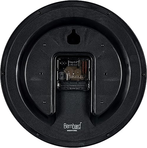 Miniatura 4 de Bernhard Products - Reloj de pared analógico de cuarzo azul de 10 pulgadas, silencioso, fácil de leer, diseño simple, ligero, fácil de colgar, a pila