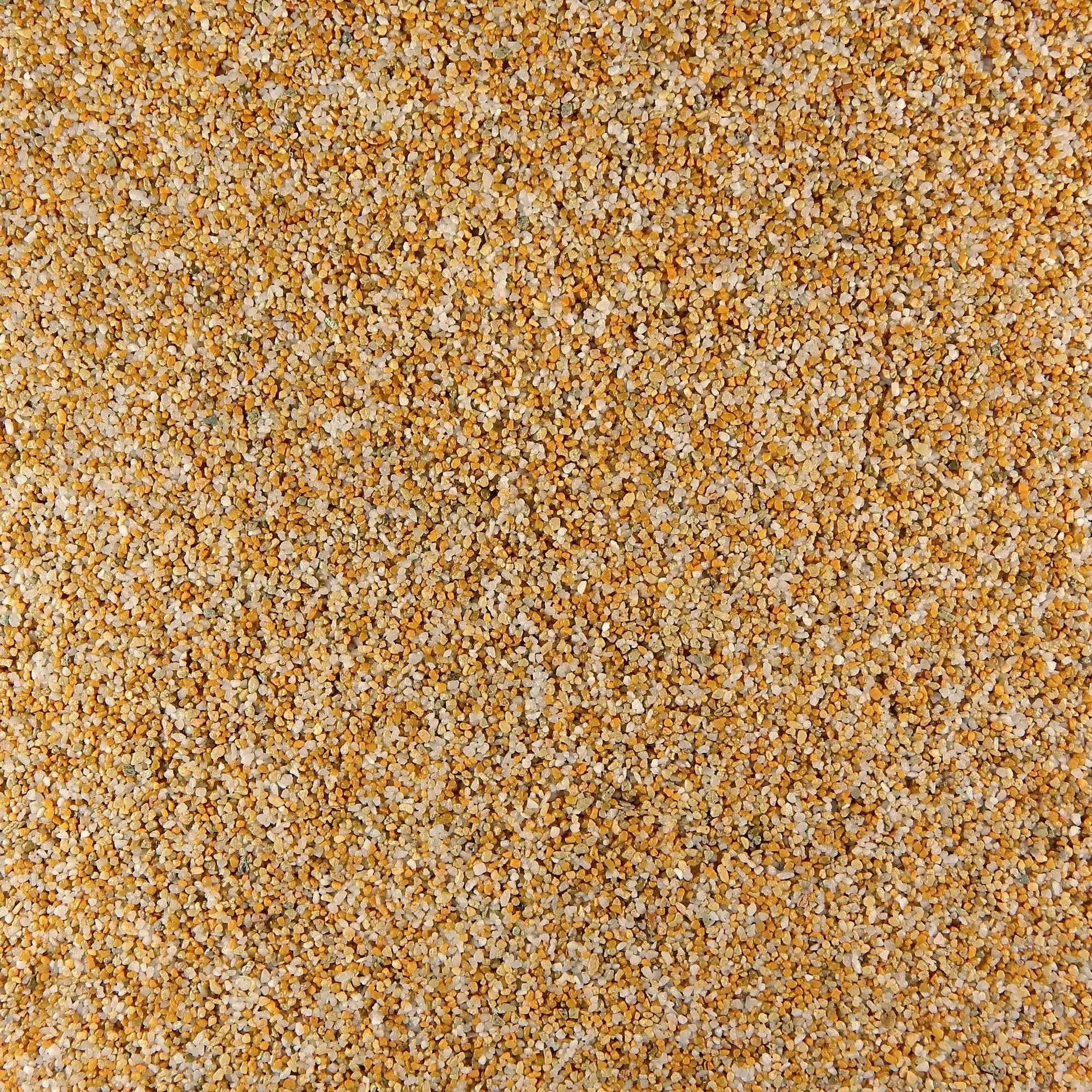 Terralith Buntsteinputz 14kg in gelb-beige, Sockelputz für Innen und Außen mit Reinacrylat Bindemittel aus Naturstein, 1-2mm Körnung (BSP12)