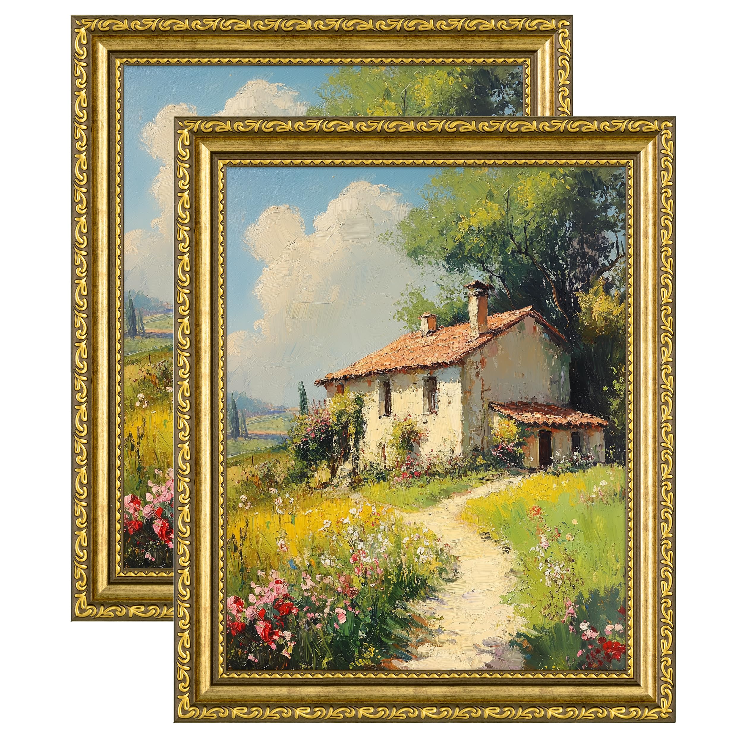 eletecpro 8x10 Vintage Picture Frame, Gold, 2-Pack