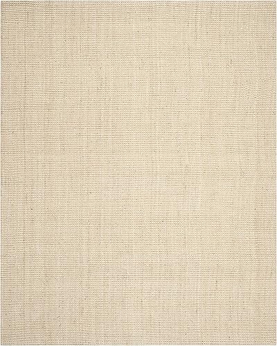 Miniatura 3 de SAFAVIEH Natural Fiber Collection NF730A - Alfombra de yute de alta calidad hecha a mano de 8 x 10 pies color marfil