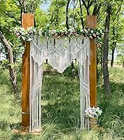 Youngeast Boho Macrame Curtains 50x80in Large Woven Wall Hanging - Wedding Backdrop, Room Divider, Bed Headboard