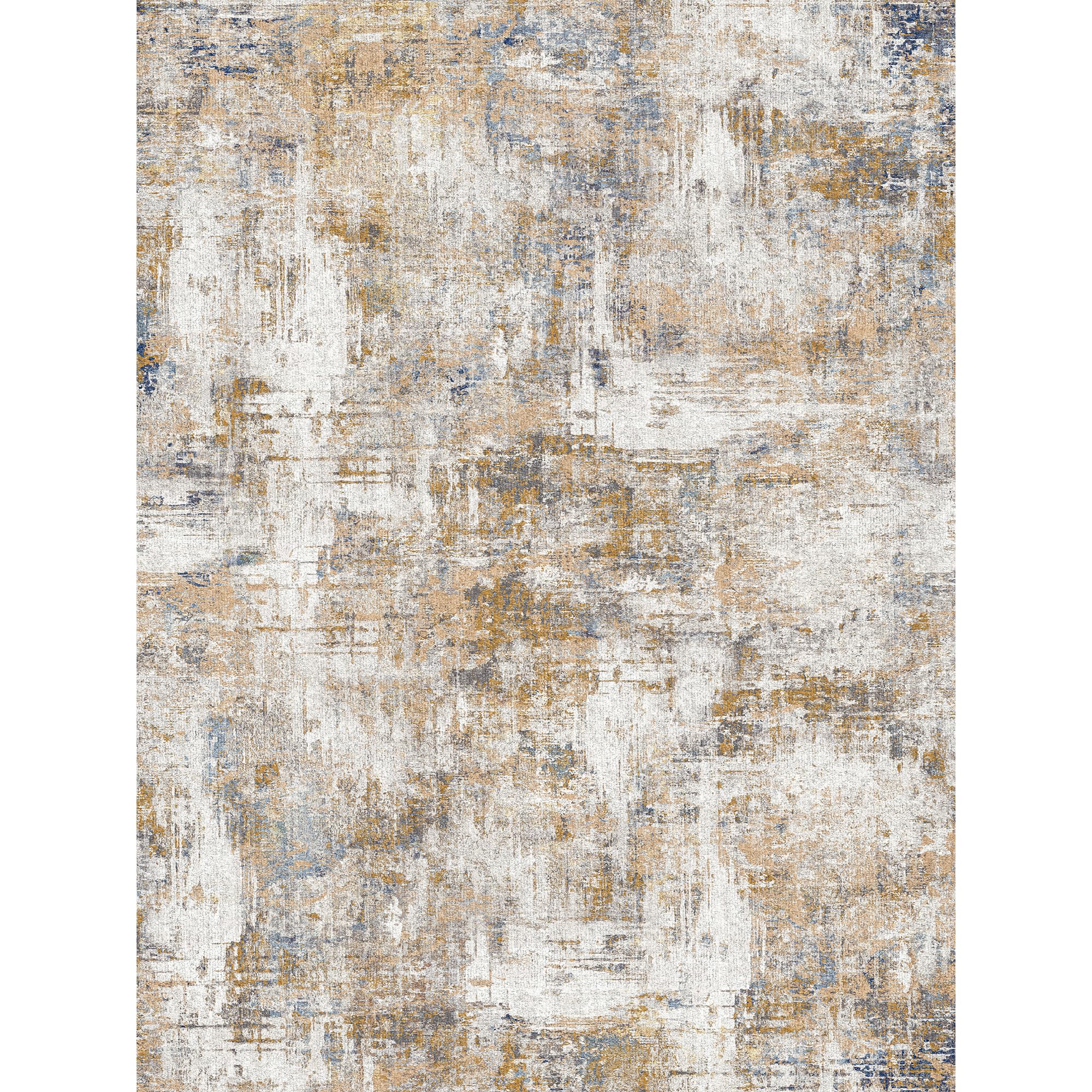 PONY DANCE Alfombras Dormitorio 120x160cm Alfombra Salón Pelo Corto Alfombras Antideslizante y Lavables Alfombra Vintage de Habitacion, Amarillo+Azul Global Recycled Standard Global Recycled Standard Global Recycled Standard