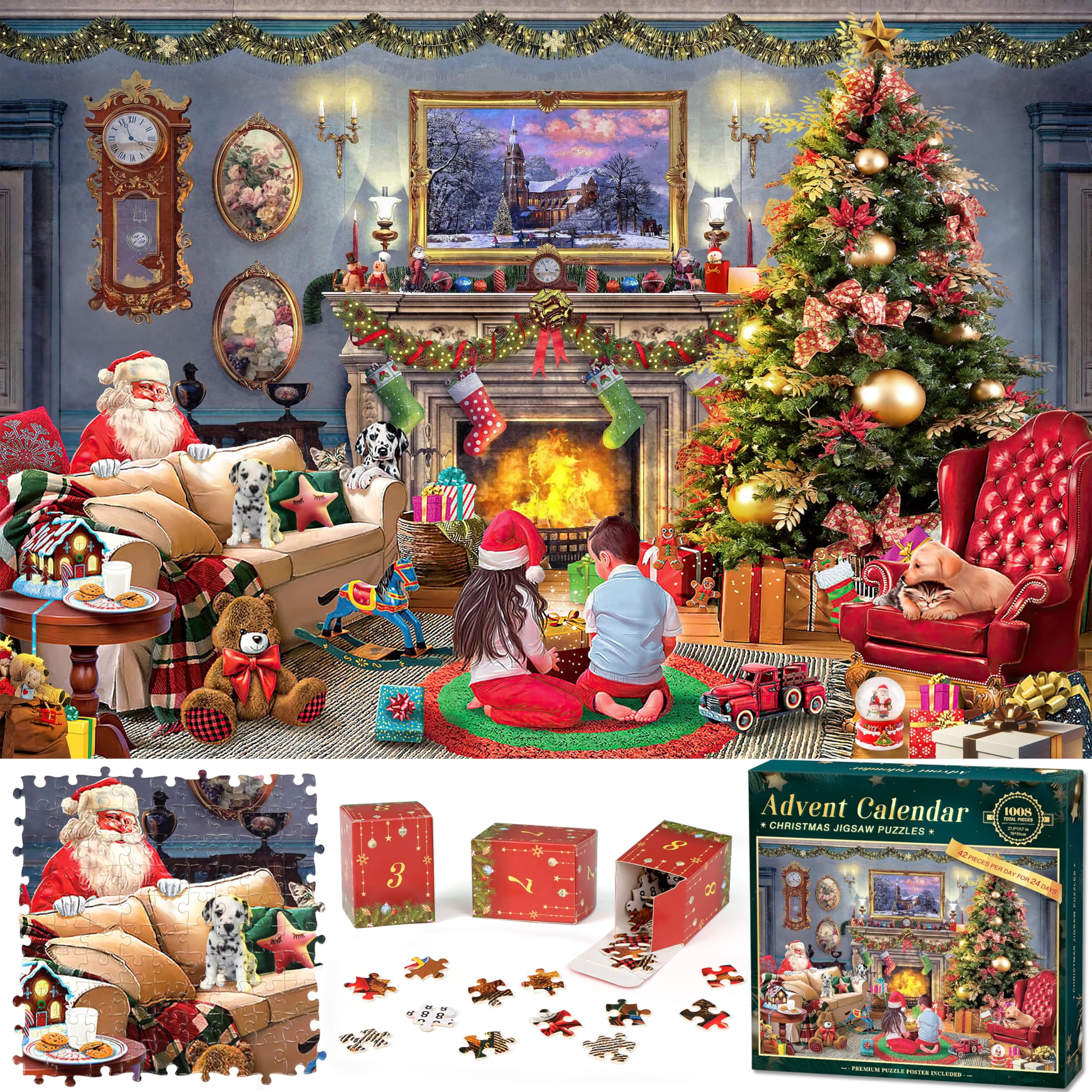 Puzzle calendrier de l'Avent 2025 – Puzzle de compte à rebours de