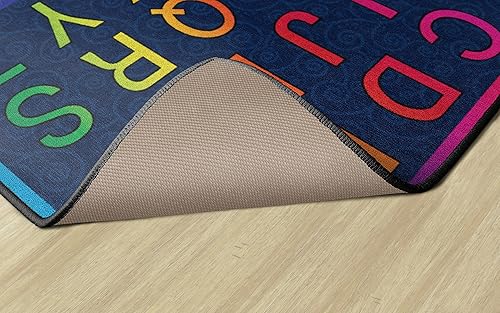 Miniatura 6 de Flagship Carpets Alfombra alegre del alfabeto arcoíris ABC para aula infantil, alfombra de sala de juegos y actividades educativas generales, 3 x 5