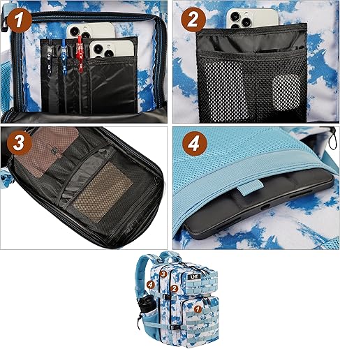 Miniatura 115 de LHI Military Tactical Backpack for Men Molle Daypack 45L Army 3 Days Assault Pack Bag Large Rucksack With Bottle Holder(12*20*12)