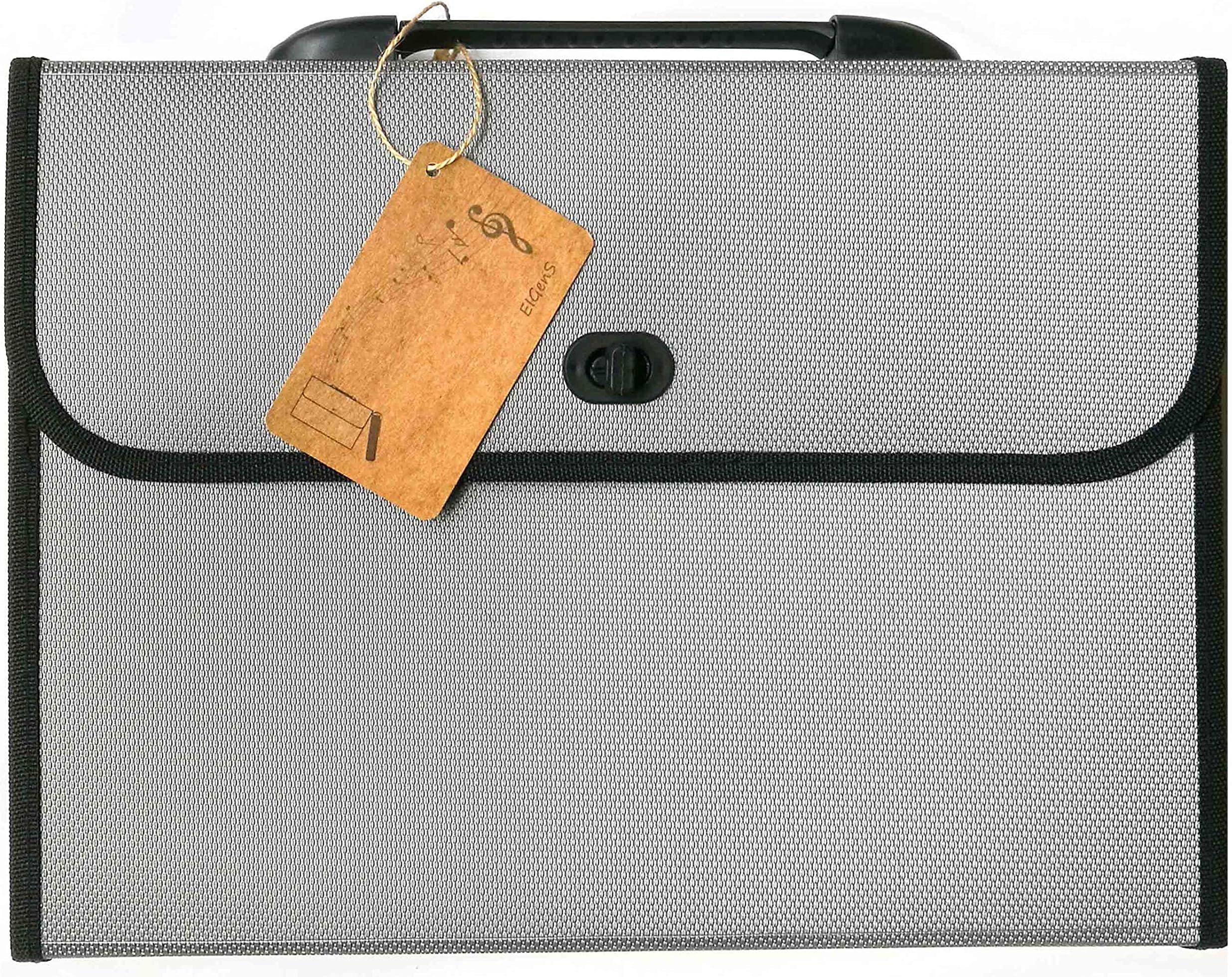 12 Pockets Expanding File Folder with Handle - A4 Size Expandable File Organizer File Folder Wallet Briefcase Documents Filing Box(Grey)