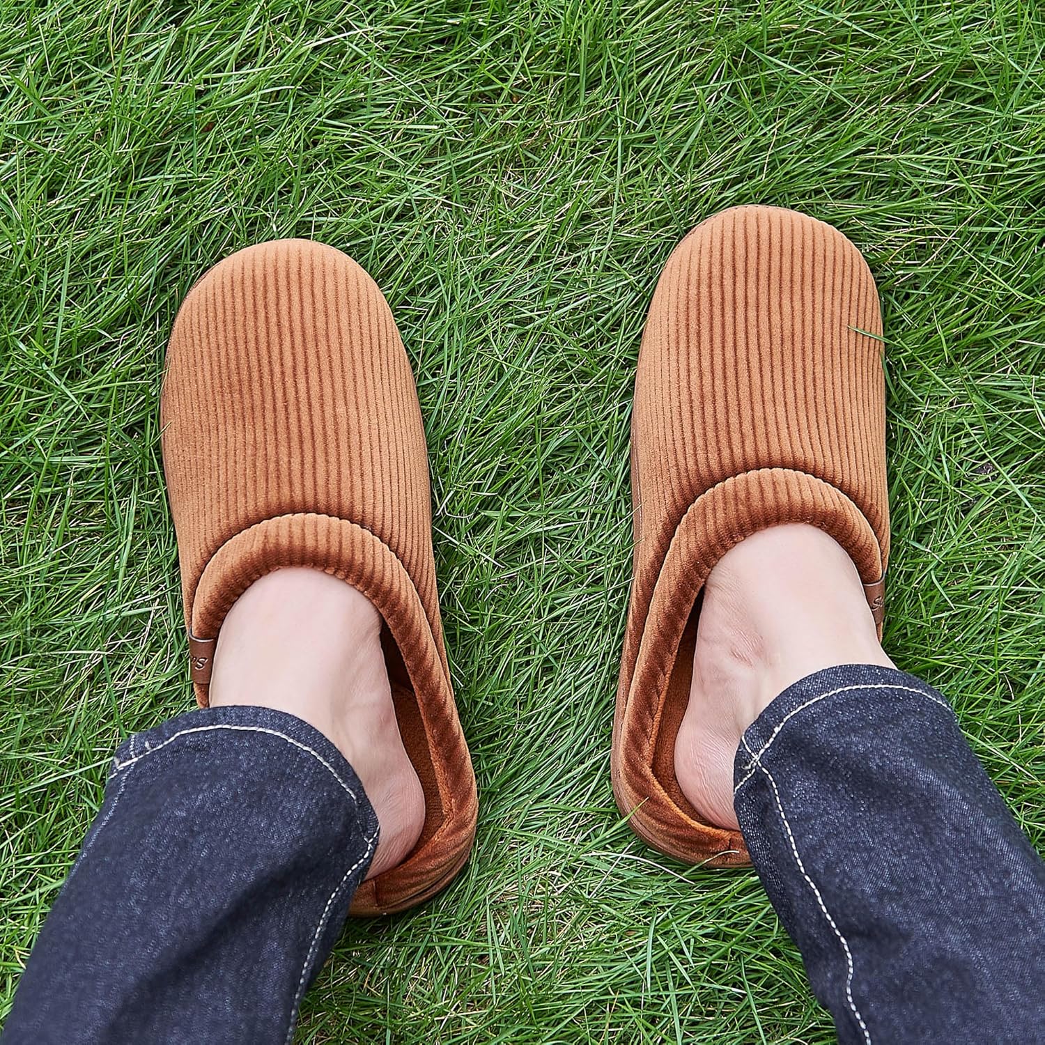 Men's Two-Tone Slippers with Arch Support Slip-On Warm House Shoes Cozy Memory Foam Indoor/Outdoor Breathable Slipper - Image 8