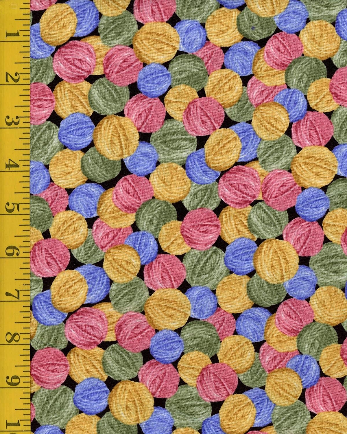 Linda Picken - Blank Quilting Furr Ever Friends 9082-44 Yarn Balls - Yellow