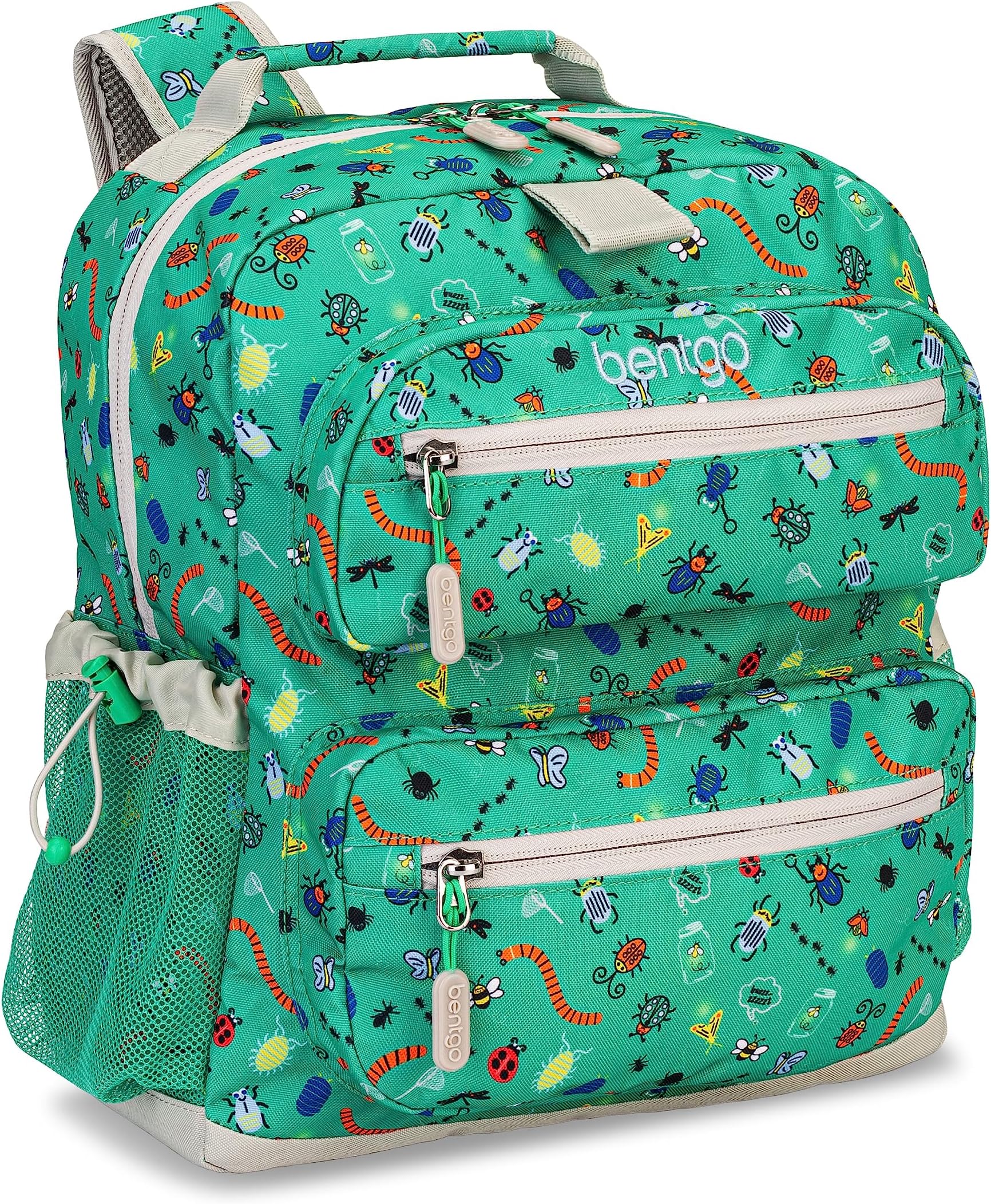 Kids Backpack - Lightweight 14” Backpack in Fun Prints for School, Travel, & Daycare, Ideal for Ages 4+, Roomy Interior, Durable & Water-Resistant Fabric, & Loop for Lunch Bag (Bug Buddies)