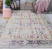 Vista 2 de Noori Rug Lux Collection Modern Liam - Otomana redonda de piel sintética rosa, 14 x 14 x 17 pulgadas, para sala de estar, dormitorio, habitación