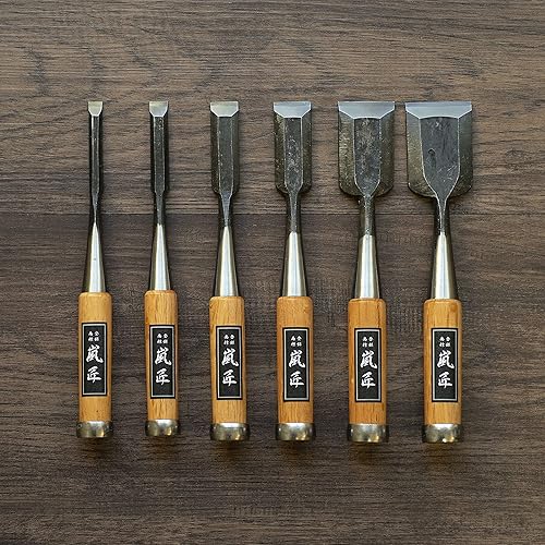 Miniatura 4 de RANSHOU Cincel japonés de 0.709in 34 pulgadas de cincel de mortaja, cincel de madera profesional para carpintería, mango de roble rojo japonés