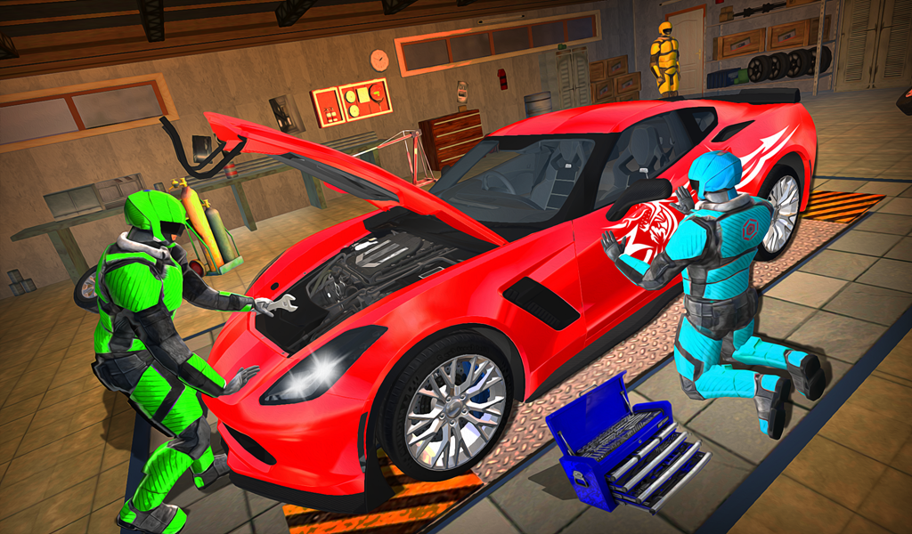 Car Mechanic Robot Games Retro Garage Car MechanicAmazon