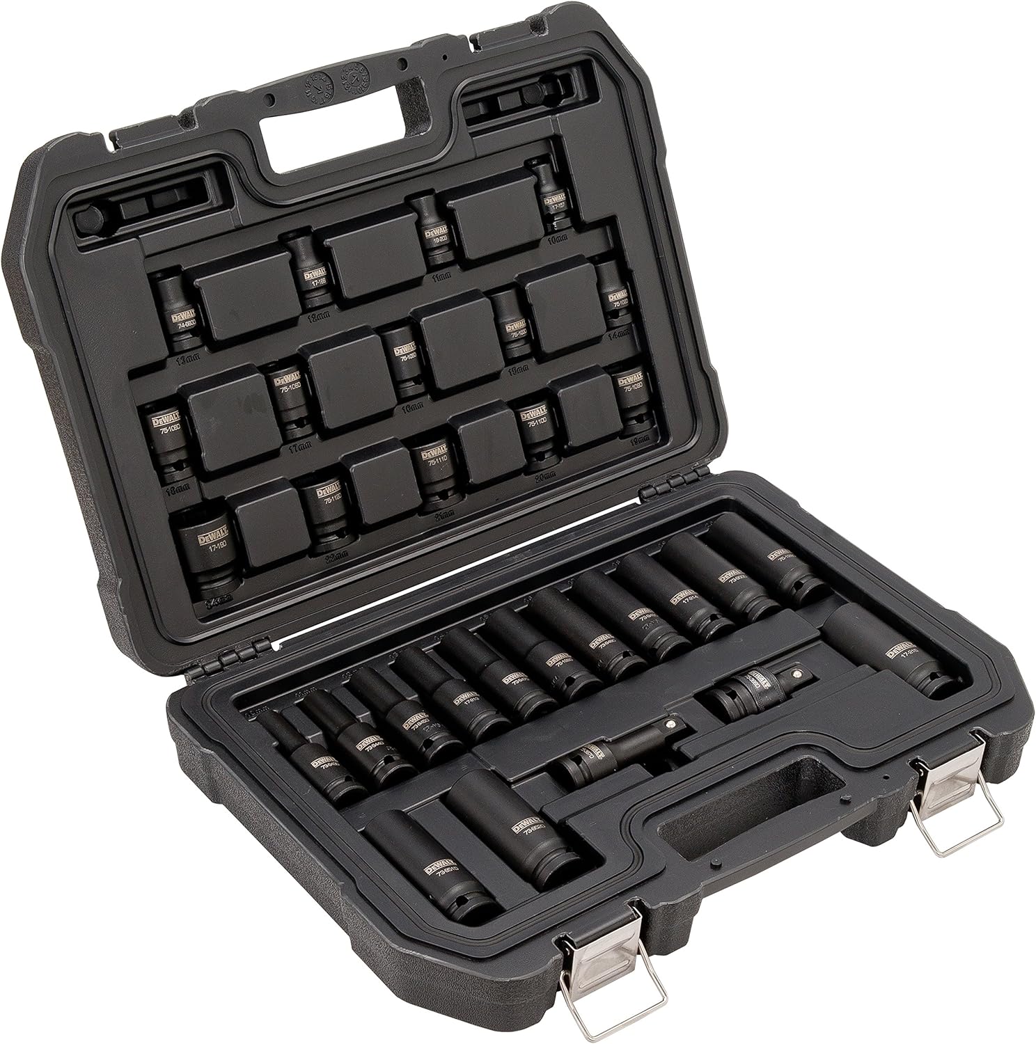 DEWALT Impact Socket Set, Combination, SAE/MM, 1/2-Inch Drive, 30-Piece (DWMT19249)