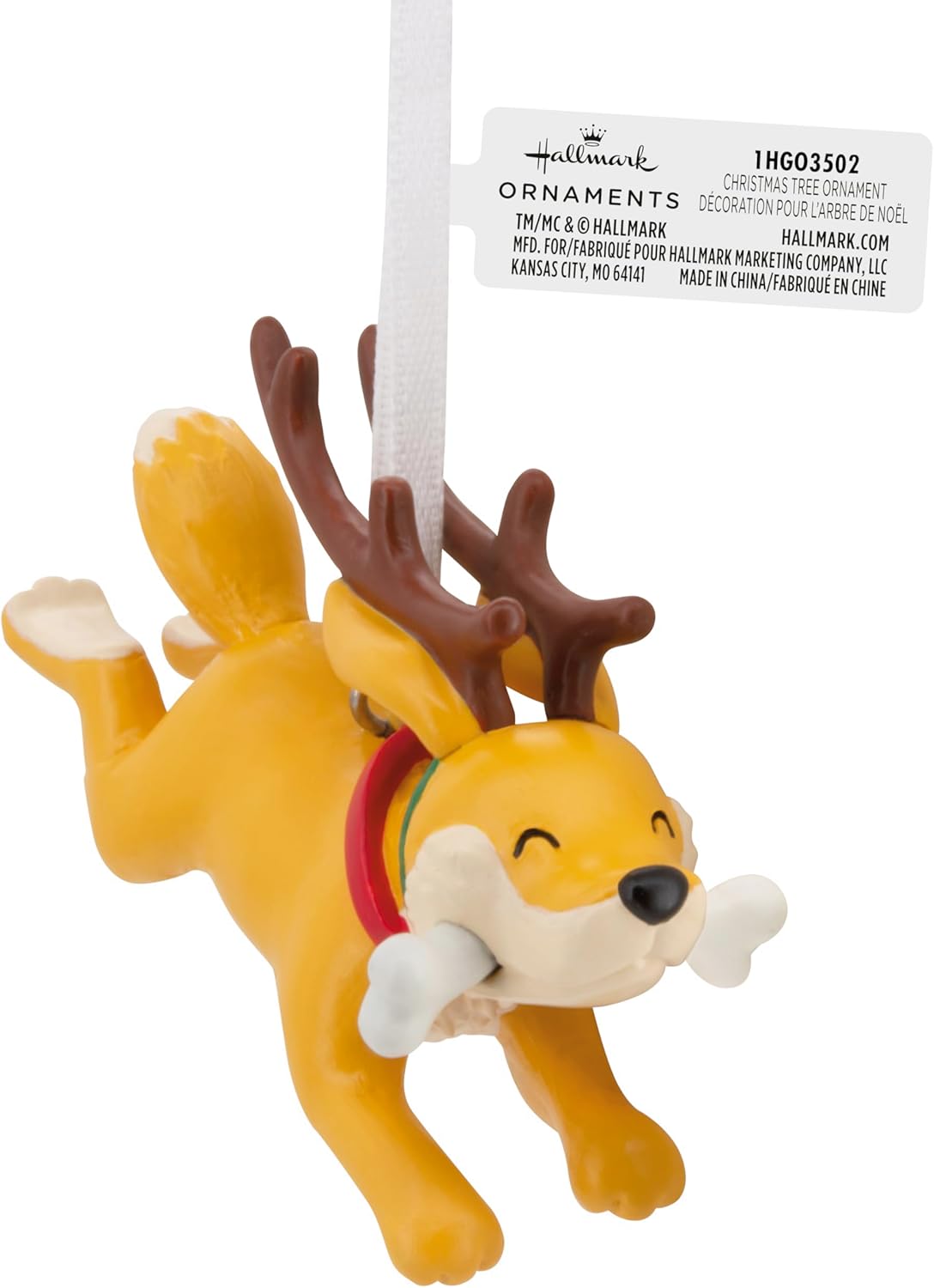 Hallmark Reindeer Dog with Bone Christmas Ornament - Image 3