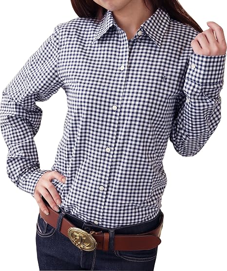 Amazon Co Jp ポロ ラルフローレン Polo Ralph Lauren シャツ ギンガムチェック シャツ 長袖 ワイシャツ レディース M ネイビー ホワイト 並行輸入品 服 ファッション小物