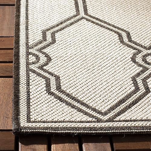 Miniatura 4 de SAFAVIEH Linden Collection Runner Rug - 2'2" x 8', Natural & Brown, Trellis Design, Non-Shedding & Easy Care, IndoorOutdoor & Washable-Ideal for